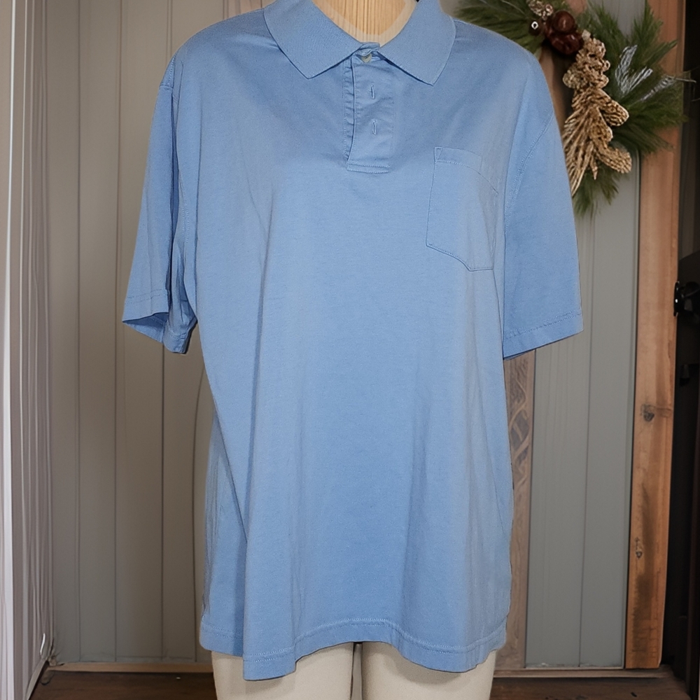 Men's Saddlebred lt blue 3 button polo